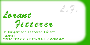 lorant fitterer business card